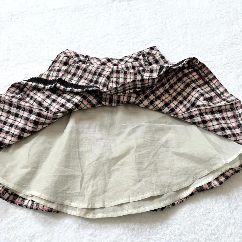 Mezzo Piano Skirt plaid bow pink  lace kawaii gal Jfashion jirai kei Liz Lisa